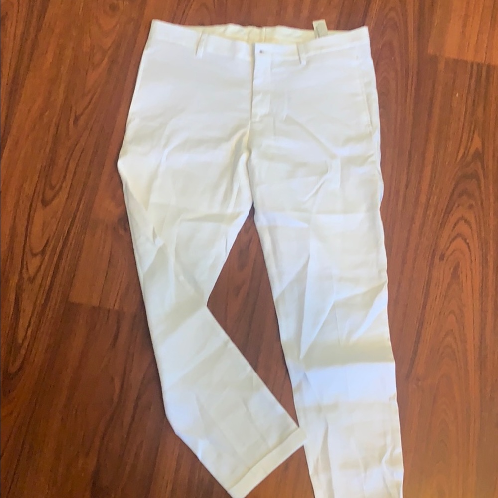 White Zara slim fit summer slacks